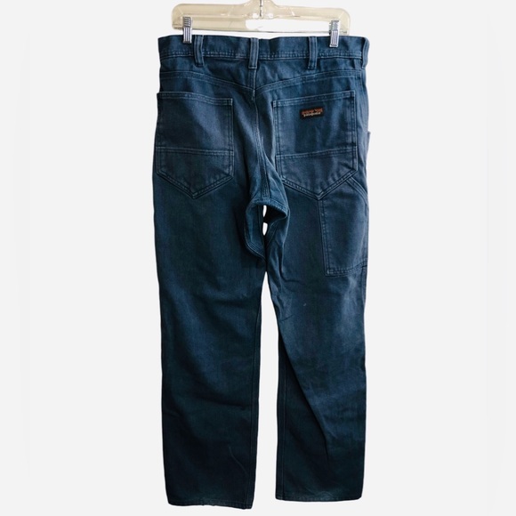 VTG 90s Y2K Patagonia Utility Workwear Pants L Blue Mens Straight 32 Waist jeans - Picture 2 of 13